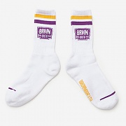 BB SECTOR SOCKS - WHITE(PURPLE)