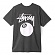 8 BALL PIG DYED TEE-BLACK