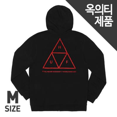 TRIPLE TRIANGLE PULLOVER FLEECE-BLK(print-red)