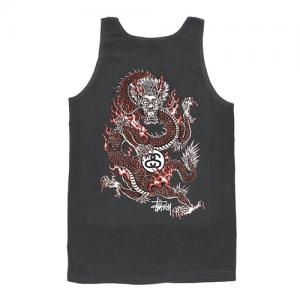 FIRE DRAGON PIG. DYED TANK-BLK