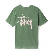 BASIC STUSSY PIG. DYED TEE-OLIVE