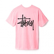 BASIC STUSSY PIG. DYED TEE-PINK