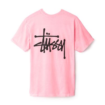 BASIC STUSSY PIG. DYED TEE-PINK