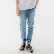 DENIM JOGGER PANTS-LIGHT BLUE