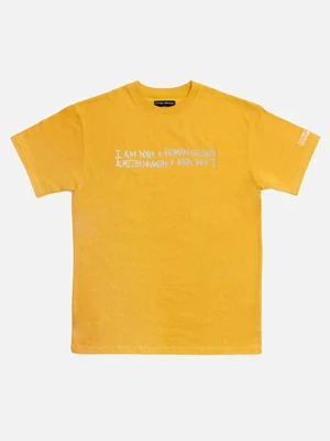 RETRO REFLECTIVE BASIC LOGO TEE-MUSTARD