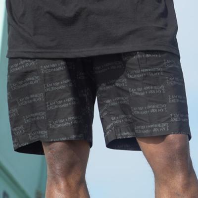 BASIC LOGO PATTERN SHORTS - BLACK