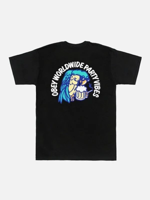 (163081472)OBEY WORLDWIDE PARTY VIBES TEE-BLK