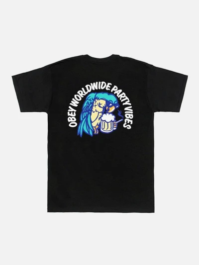 (163081472)OBEY WORLDWIDE PARTY VIBES TEE-BLK