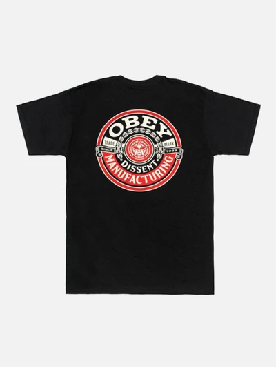 (163081520)OBEY DISSENT MFG WREATH TEE-BLK