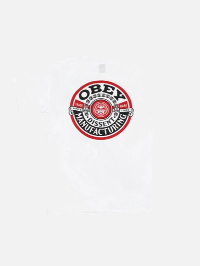 (163081520)OBEY DISSENT MFG WREATH TEE-WHT