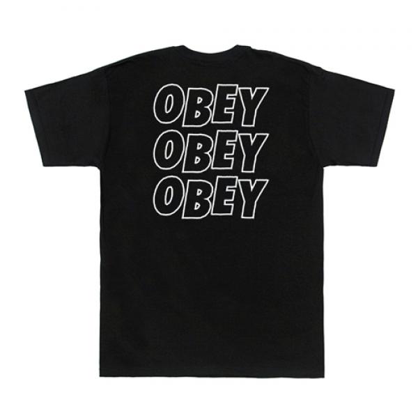 (163081489)OBEY JUMBLE LO - FI TEE-BLK