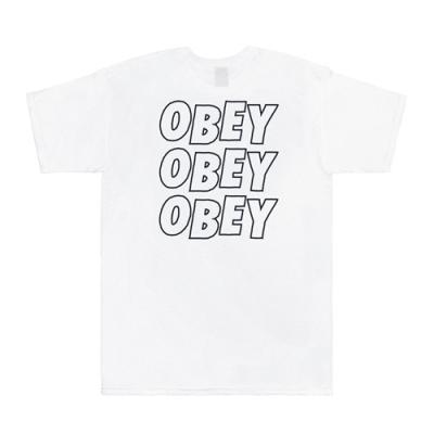 (163081489)OBEY JUMBLE LO - FI TEE-WHT