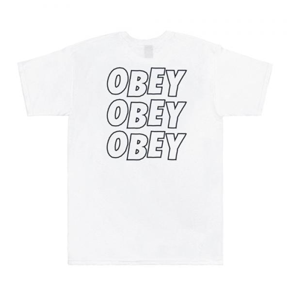 (163081489)OBEY JUMBLE LO - FI TEE-WHT