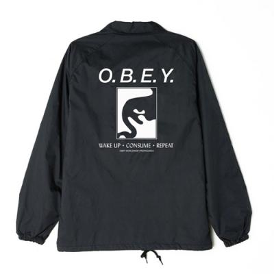 (125001487)WAKE UP CONSUME REPEAT COACHES JKT-BLK