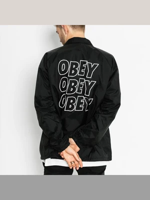 (125001489)OBEY JUMBLE LO - FI COACHES JKT-BLK