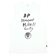 Hellya lettering sleeveless white