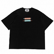 VW TWIN LOGO 1/2 NORMAL-NECK T-SHIRTS -BLACK