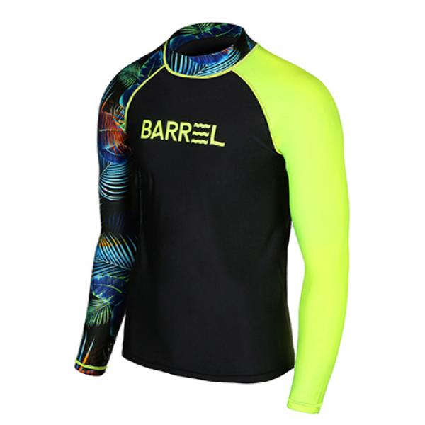 ODD RASHGUARD MEN-BLACK-NEON TROPICAL-NEON YELLOW