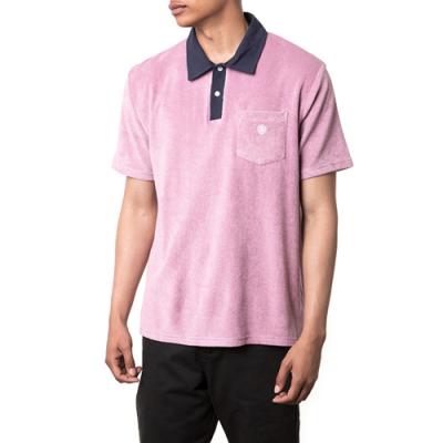 REVERSE TERRY POLO-MAUVE