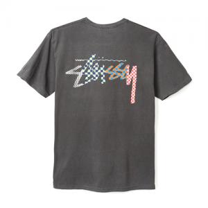 CHECKER STOCK PIG. DYE PKT TEE-BLK