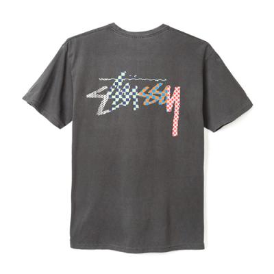CHECKER STOCK PIG. DYE PKT TEE-BLK