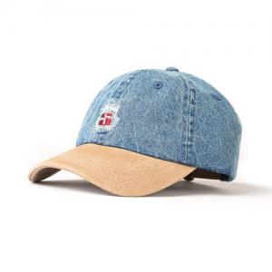 DENIM SUEDE CREST CAP-INDIGO