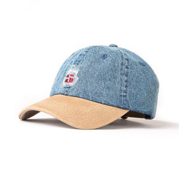 DENIM SUEDE CREST CAP-INDIGO