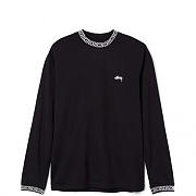 SPIRAL COLLAR CREW-BLK