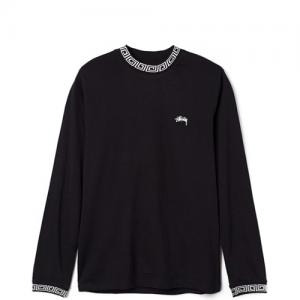 SPIRAL COLLAR CREW-BLK
