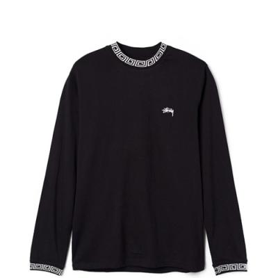 SPIRAL COLLAR CREW-BLK