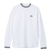 SPIRAL COLLAR CREW-WHT