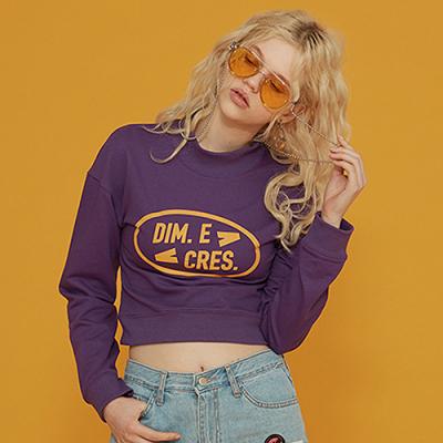 SIMPLE LOGO CROP SLEEVE TEE_PURPLE