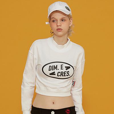 SIMPLE LOGO CROP SLEEVE TEE_WHITE