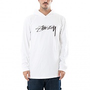 SMOOTH STOCK LS HOOD TEE-WHITE