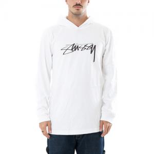 SMOOTH STOCK LS HOOD TEE-WHITE