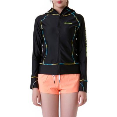 LINDA ZIP-UP HOOD RASHGUARD-BLACK(V2)