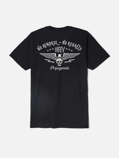 (163081546)NO REMORSE NO REGRETS TEE-BLK