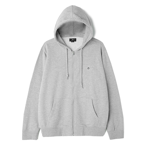 (111620024)EIGHTY NINE ICON ZIP HOOD-HEATHER GREY