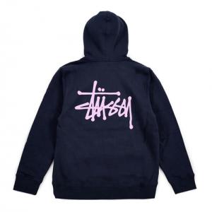 BASIC STUSSY HOOD-NAVY(PINK)