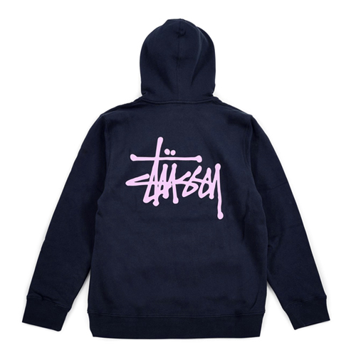 BASIC STUSSY HOOD-NAVY(PINK)