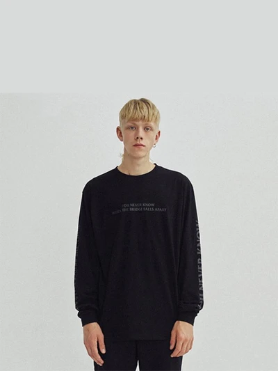 SLOGAN LONG SLEEVE GA [BLACK](GAVT07)