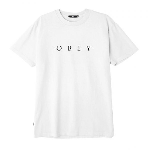 (166721578)NOVEL OBEY TEE-WHT(primium)