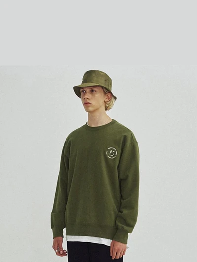SMILE CREWNECK GA [KHAKI]
