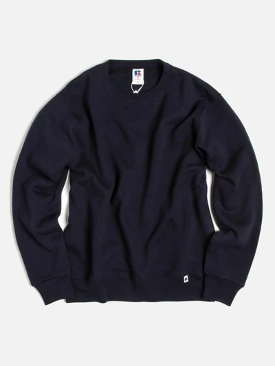 NU BLEND SWEAT CREW NECK SHIRTS-NAVY