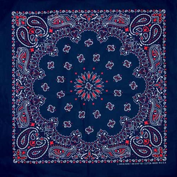 Paisley Bandana-BLUE/RED/WHT