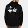 BASIC STUSSY ZIP HOOD-BLK(wht)