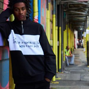 BASIC LOGO PULL OVER SWEAT SHIRTS-BLACK/WHITE