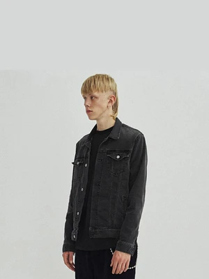 LIGHT WASHED DENIM JACKET GA [GREY]