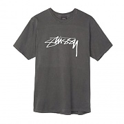 SMOOTH STOCK PIG. DYED TEE-BLK(wht)