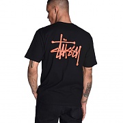 BASIC STUSSY TEE-BLK(red)